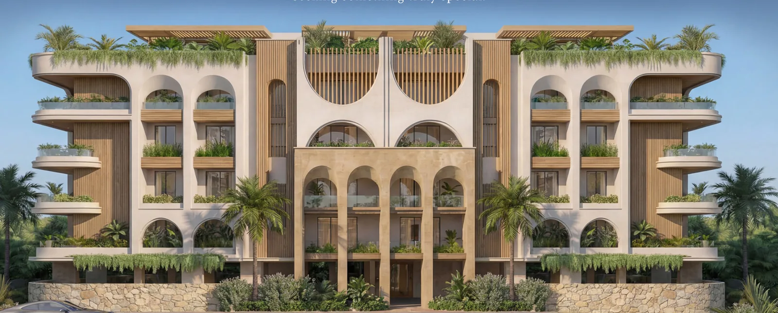 Artist’s impression of the Aavana building elevation at Siolim, North Goa