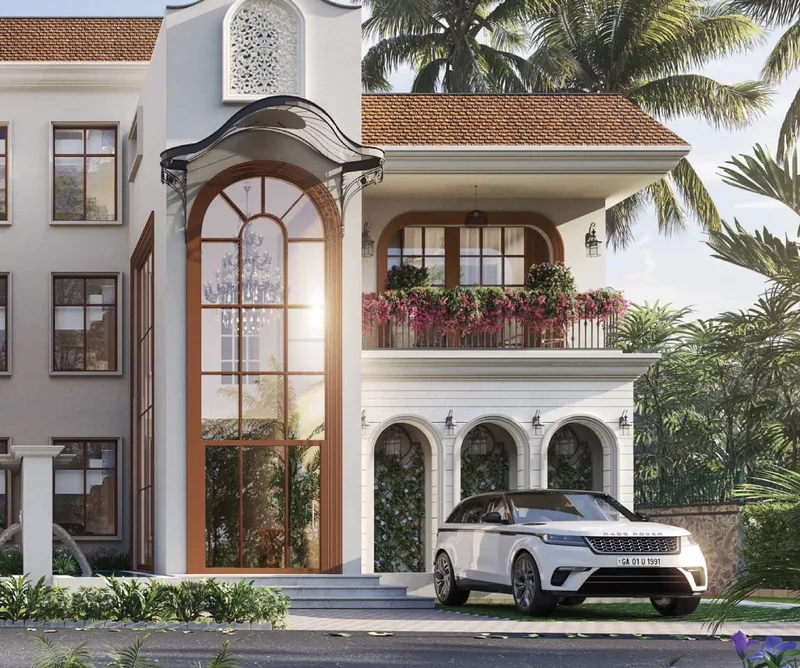 The development seen from the street. EV Aurelia, Aldona.